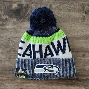 New Era NFL Seattle Seahawks Youth Sport Knit Pom Beanie NEW